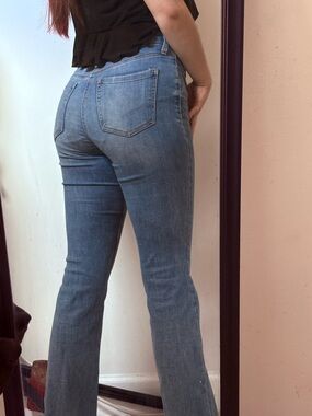 High-Rise Light Blue Flare Jeans for Women